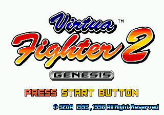 Virtua Fighter 2 title screen for Sega Genesis